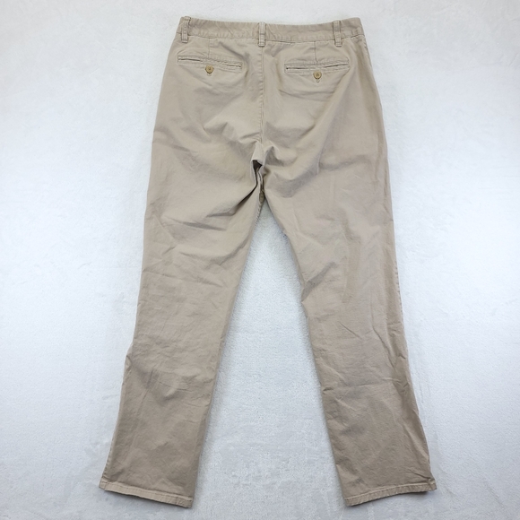 Bonobos Chino Pants Men's 32x32 Tan Flat Front Slash Pocket Cotton Casual - Picture 2 of 10